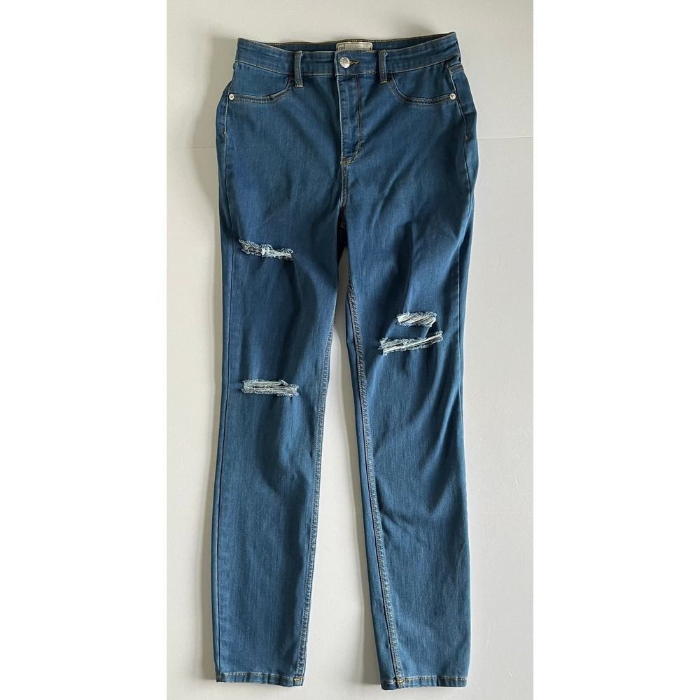 Free People Distressed Skinny Jeans Blue High Rise Stretch Women’s Size W31